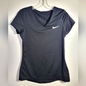 Nike v-neck silky short sleeve athletic top women's M  #2459
